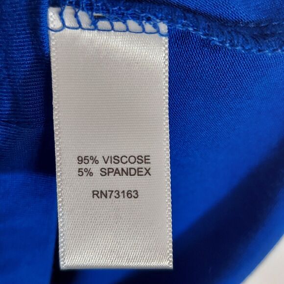 CABLE & GAUGE Top, Womens MEDIUM Blue Scoop Neck Pullover Long Sleeve Stretch - Picture 5 of 9